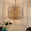 Lindby Bridga pendellampe, Ø 35 cm, sort, bambus