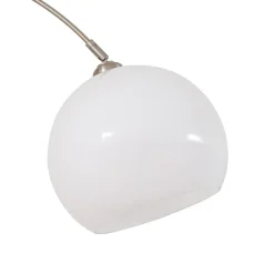 Lindby buelampe Alverton, hvid/nikkel, glas, 197 cm