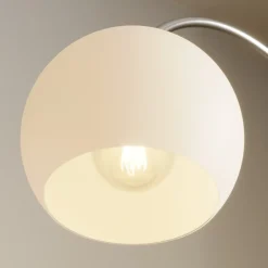 Lindby buelampe Cynthia, nikkelfarvet, glas, 140 cm, E27