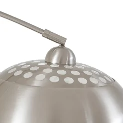 Lindby buelampe Hernando, nikkel, stål, højde 188 cm