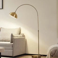 Lindby buelampe Lennart, antik messing, metal 183 cm