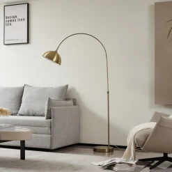 Lindby buelampe Lennart, antik messing, metal 183 cm