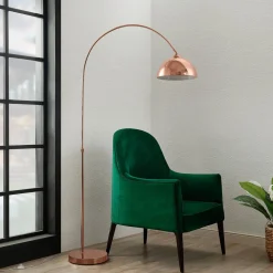 Lindby buelampe Lennart, kobber, højdejusterbar, E27