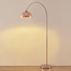 Lindby buelampe Lennart, kobber, højdejusterbar, E27