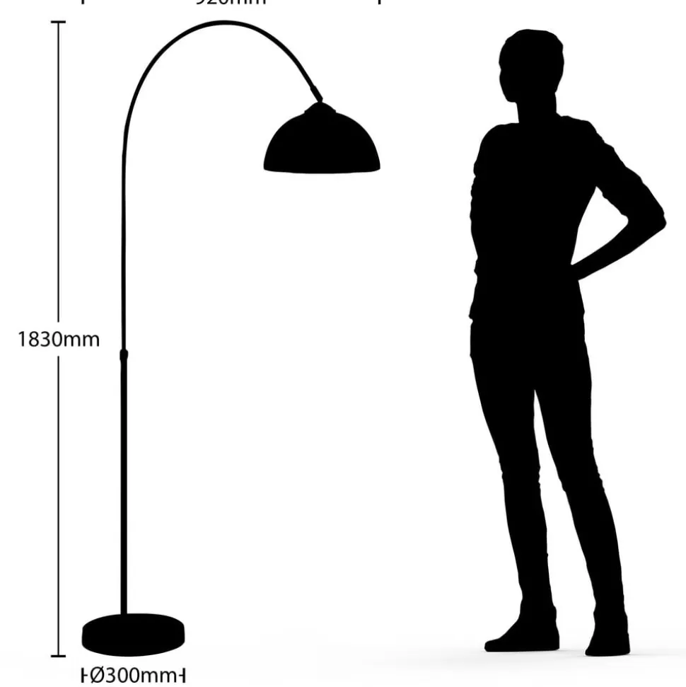 Lindby buelampe Lennart, kobber, højdejusterbar, E27
