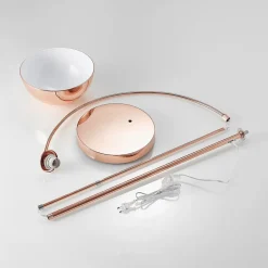 Lindby buelampe Lennart, kobber, højdejusterbar, E27