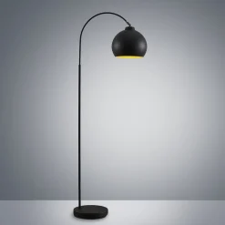 Lindby buelampe Minali, sort, metal, 148 cm høj, E27