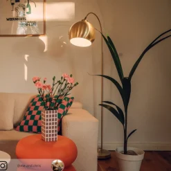 Lindby buelampe Moisia, messingfarvet, metal, 148 cm