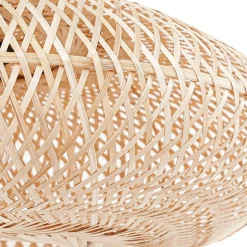 Lindby buelampe Solvian, sort/natur, bambus, metal