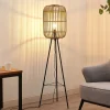 Lindby Canyana gulvlampe, 139 cm, natur, rattan, stativ