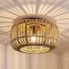 Lindby Canyana loftlampe, natur, rattan, Ø 40 cm
