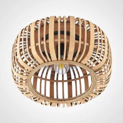 Lindby Canyana loftlampe, natur, rattan, Ø 40 cm