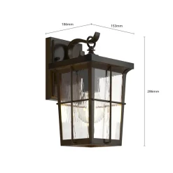 Lindby Charmaine udendørs væglampe, gyldenbrun