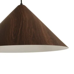 Lindby Clarine hængelampe, valnød, Ø 50 cm, metal