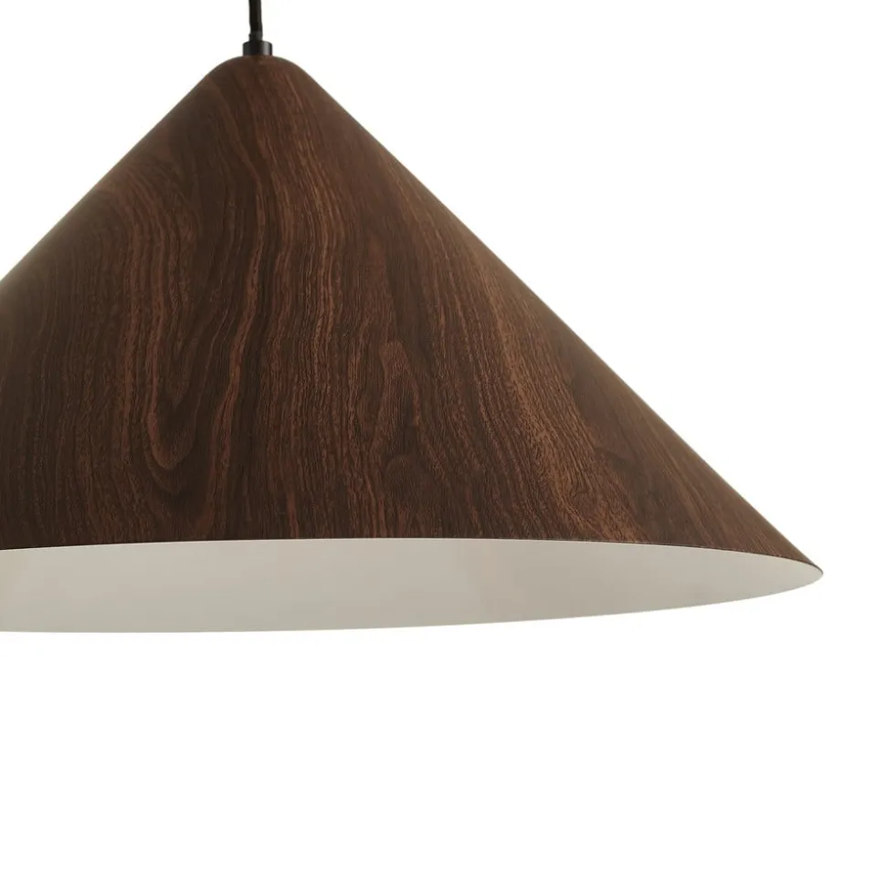 Lindby Clarine hængelampe, valnød, Ø 50 cm, metal