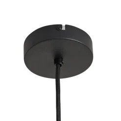 Lindby Clarine hængelampe, valnød, Ø 50 cm, metal