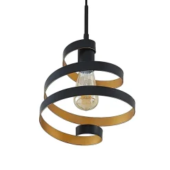 Lindby Colten hængelampe, Ø 50 cm, 3 lyskilder, sort, guld