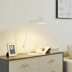 Lindby Corali bordlampe, hvid, metal, højde 64 cm