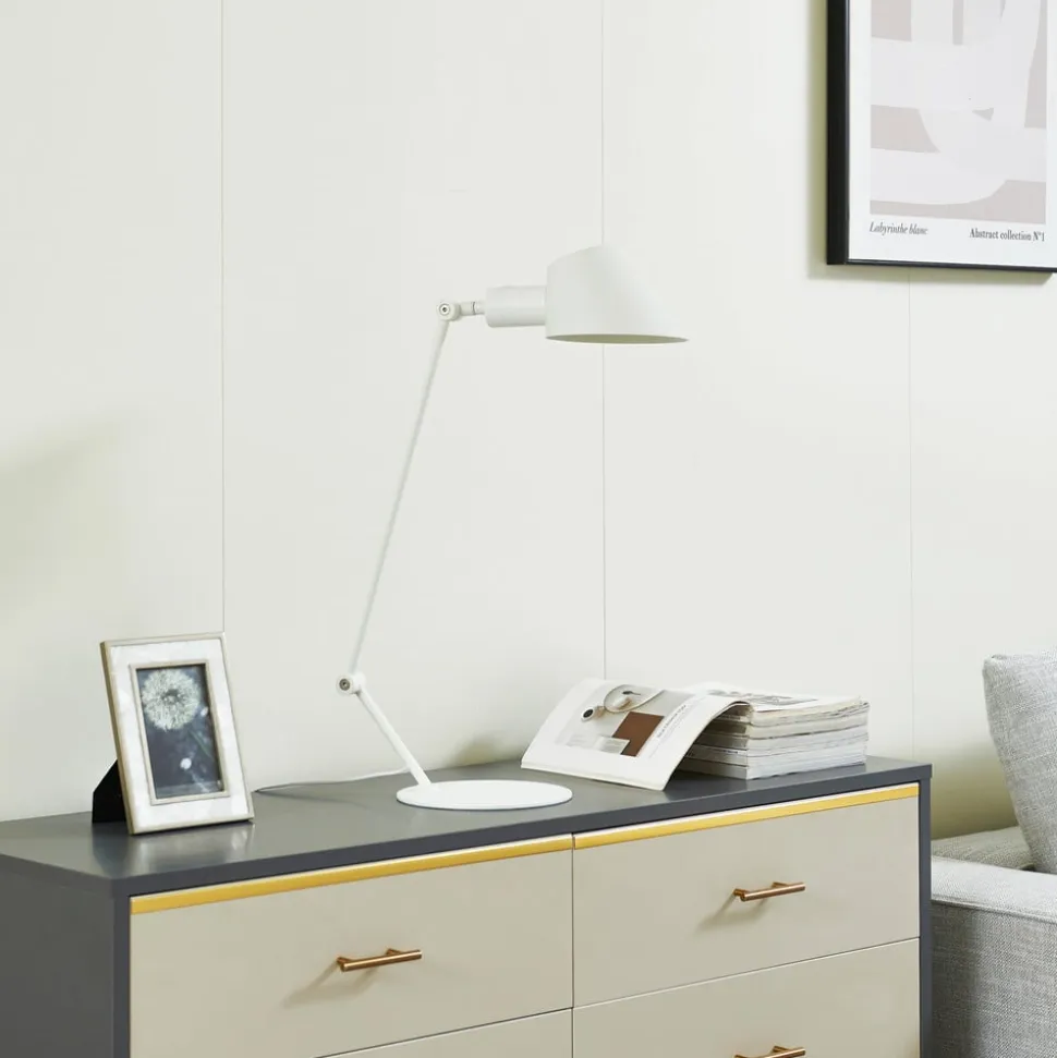 Lindby Corali bordlampe, hvid, metal, højde 64 cm