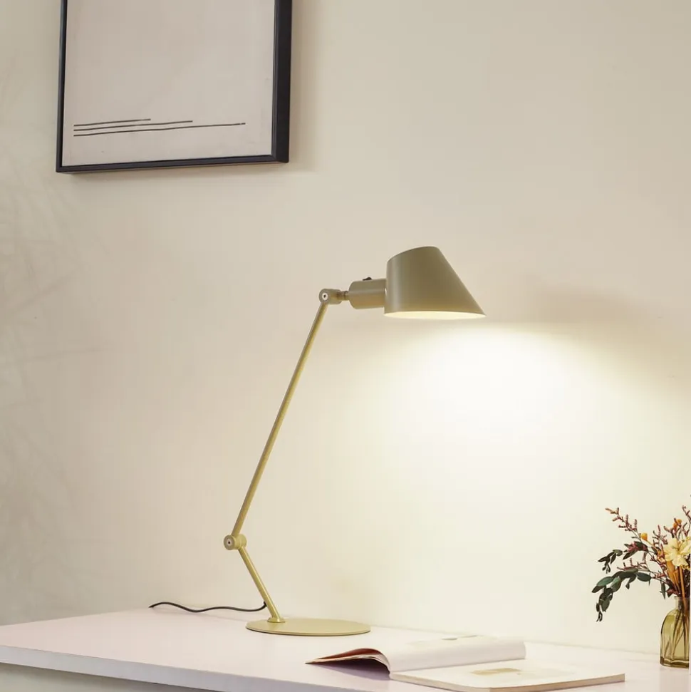 Lindby Corali bordlampe, lysegrøn, metal, højde 64 cm