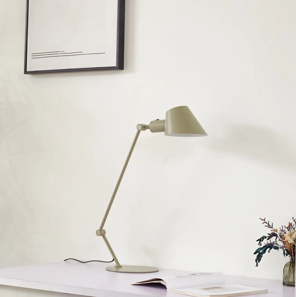 Lindby Corali bordlampe, lysegrøn, metal, højde 64 cm