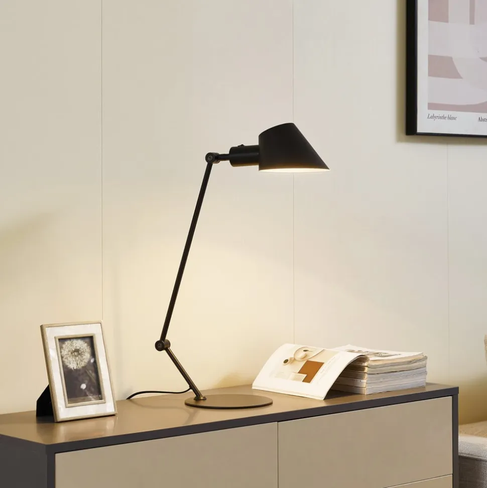 Lindby Corali bordlampe, sort, metal, højde 64 cm