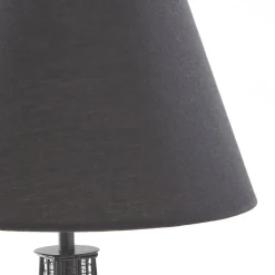 Lindby Croia bordlampe, sort, metal, Ø 28 cm, E27