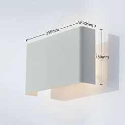 Lindby Dilip væglampe af stål, hvid