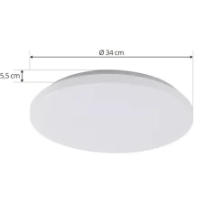 Lindby Doki LED udendørs loftslampe, 34 cm, hvid, plast
