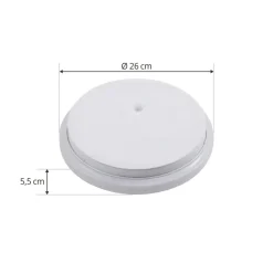 Lindby Doki LED udendørs loftslampe, 26 cm, hvid, plast