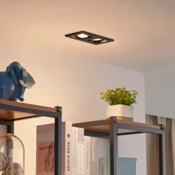 Lindby downlight Thorid, sort, 19 x 10 cm, 2 lyskilder, GU10