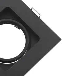 Lindby downlight Thorid, sort, 10 x 10 cm, sæt med 10, GU10