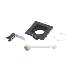 Lindby downlight Thorid, sort, 10 x 10 cm, sæt med 10, GU10