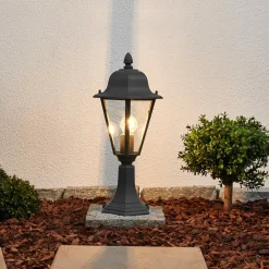 Lindby Edana sokkellampe, 52 cm, antracit, E27, IP44