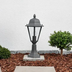 Lindby Edana sokkellampe, 52 cm, antracit, E27, IP44