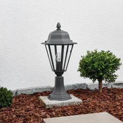 Lindby Edana sokkellampe, 52 cm, antracit, E27, IP44