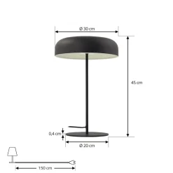 Lindby Edion bordlampe, sandsort, metal