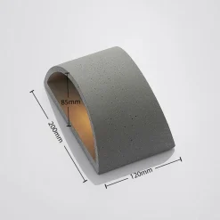 Lindby Edvin væglampe af beton, halvrund