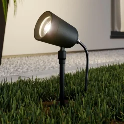 Lindby Elmana spot med jordspyd, GU10, IP65