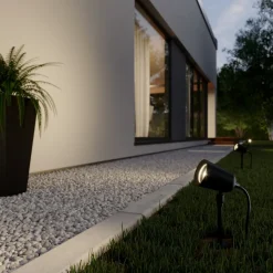 Lindby Elmana spot med jordspyd, GU10, IP65