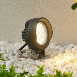 Lindby Emar LED-spot med jordspyd i mørkegråt