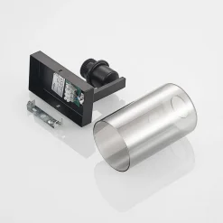 Lindby Emavi væglampe, sort/røggrå, glas, E27