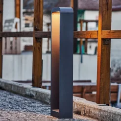 Lindby Emima LED-gadelampe, 80 cm, antracit, aluminium