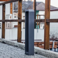 Lindby Emima LED-gadelampe, 80 cm, antracit, aluminium