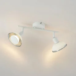 Lindby Erin loftspot, hvid, 2-lys, 31,5 cm, glas