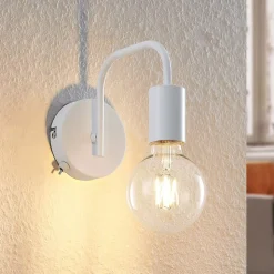 Lindby Erivana væglampe med afbryder, hvid