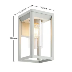 Lindby Estami udendørs væglampe, sølv, metal, 27 cm