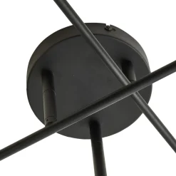 Lindby Estar loftlampe, sort, metal, 6 lyskilder, Ø56cm