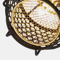 Lindby Eudoria loftlampe, 3 lyskilder, sort/guld