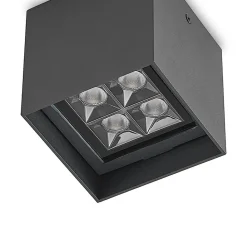 Lindby Eveta LED-loftlampe, 10 cm, antracit, aluminium, IP65